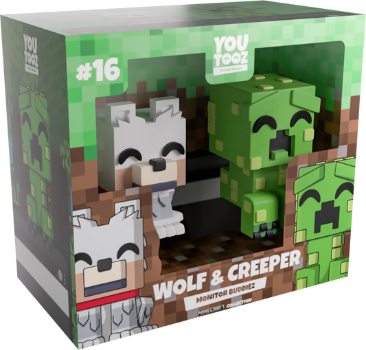 Minecraft Youtooz Monitor Buddiez Wolf and Creeper