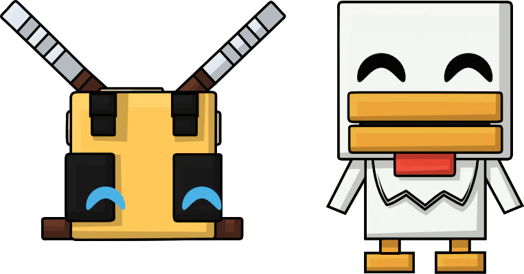 Minecraft Youtooz Monitor Buddiez Bee and Chicken