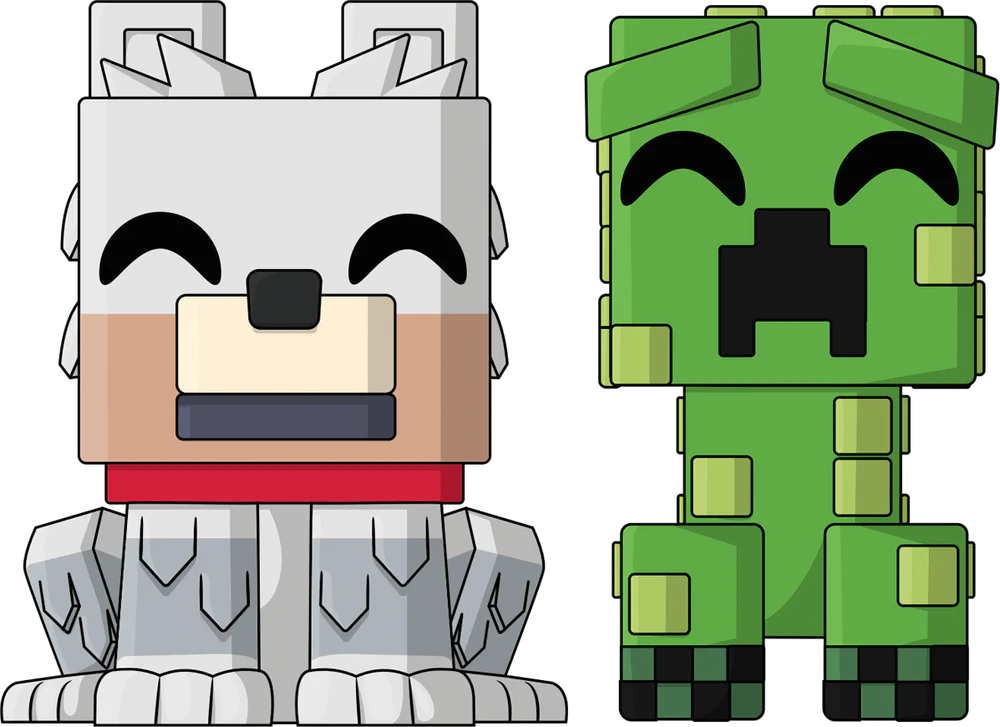 Minecraft Youtooz Monitor Buddiez Wolf and Creeper