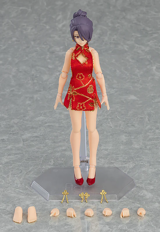 Female Body Figma Mika with Mini Skirt Chinese Dress Outfit