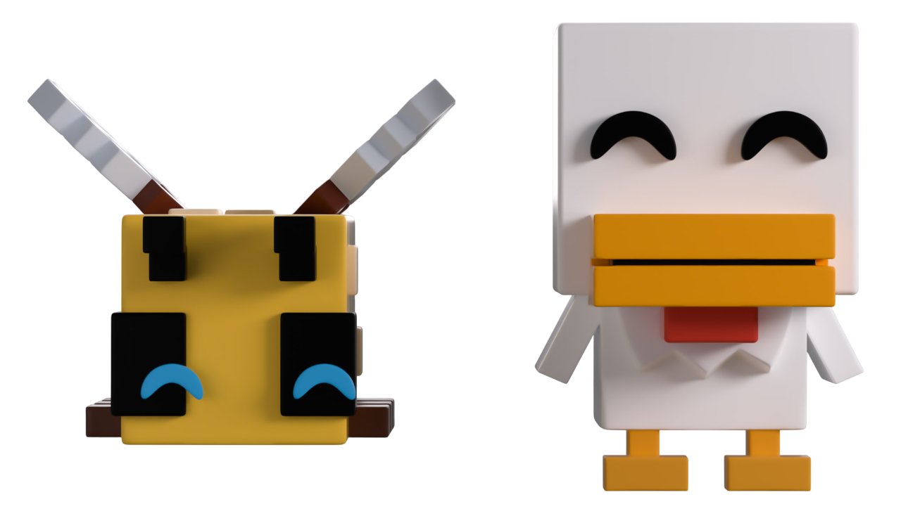 Minecraft Youtooz Monitor Buddiez Bee and Chicken