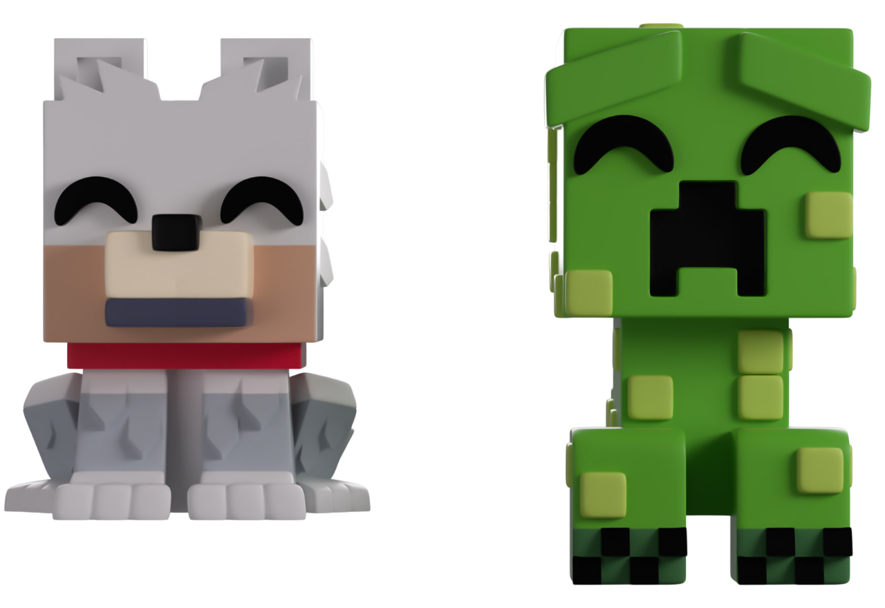 Minecraft Youtooz Monitor Buddiez Wolf and Creeper