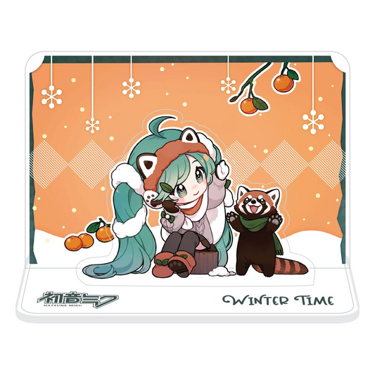 Hatsune Miku Acrylic Stand Miku and Red Panda (Winter Time)