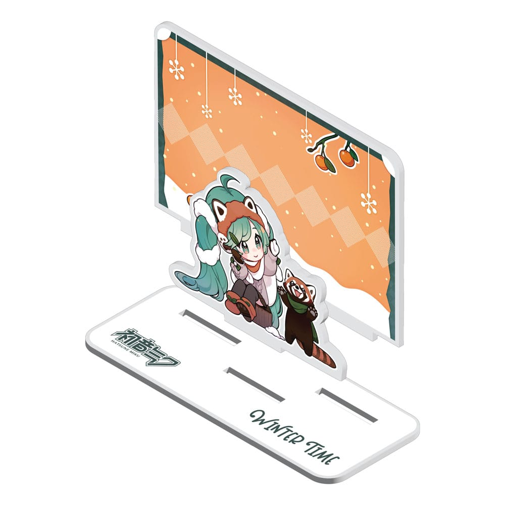 Hatsune Miku Acrylic Stand Miku and Red Panda (Winter Time)