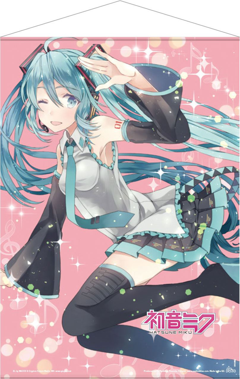 Hatsune Miku Wall Scroll Pink Glitter