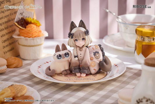 Decorated Life Collection Statue Tea Time Cats x Siamese Cat Azuki-san Friendship Collaboration Exclusive Set