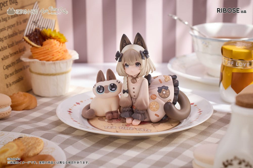 Decorated Life Collection Statue Tea Time Cats x Siamese Cat Azuki-san Friendship Collaboration Exclusive Set
