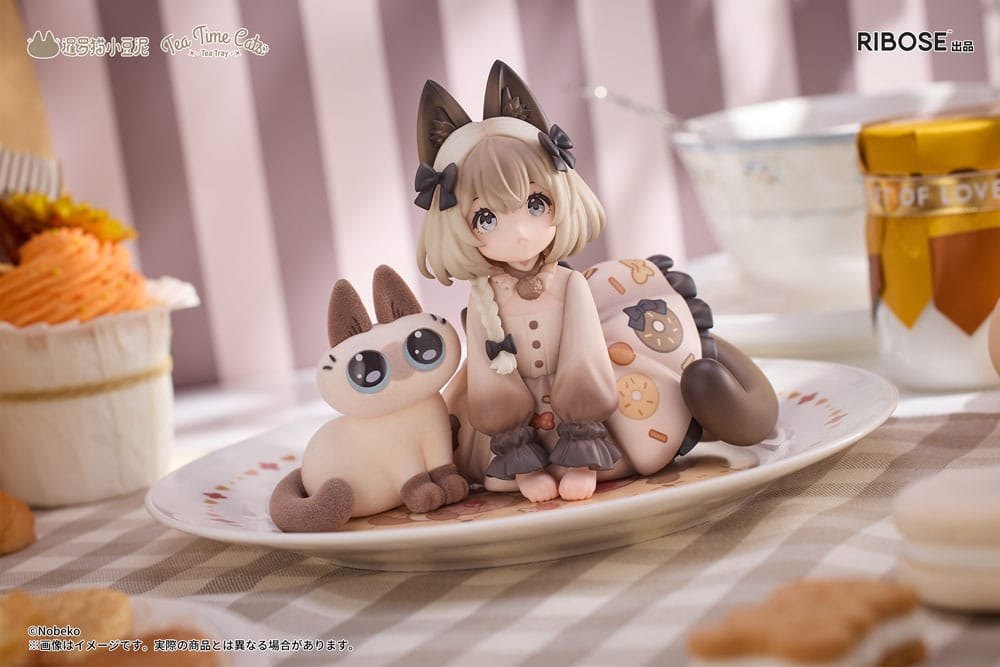 Decorated Life Collection Statue Tea Time Cats x Siamese Cat Azuki-san Friendship Collaboration Exclusive Set