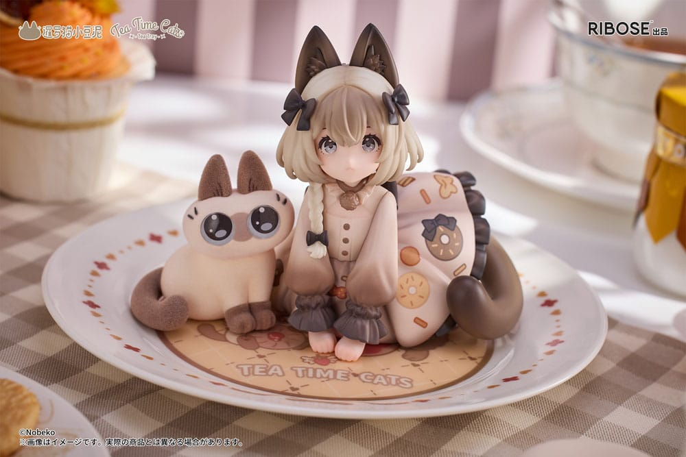 Decorated Life Collection Statue Tea Time Cats x Siamese Cat Azuki-san Friendship Collaboration Exclusive Set