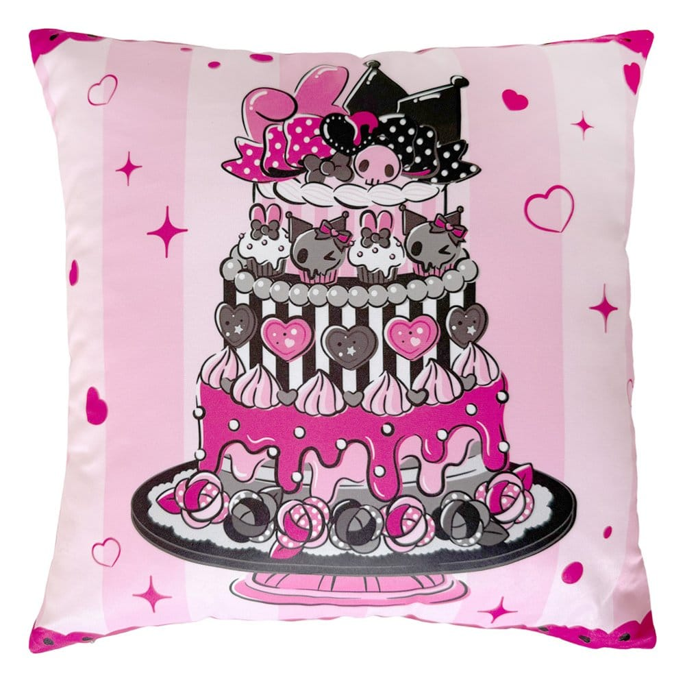 Sanrio Pillow Kuromi & My Melody Pink Black Party Series