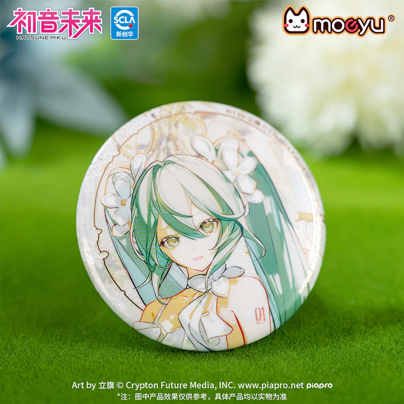 Moeyu - Hatsune Miku Summer Flowers Series Quicksand Tinplate Badge