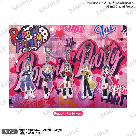 BanG Dream Poppin’Party × MyGO!!!!! Divide/Unite Acrylic Keyring Set with Background