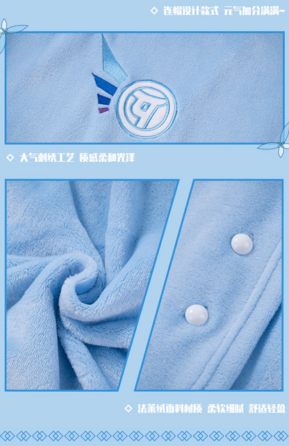 Moeyu - VSinger Luo Tianyi Squinting Eyes Series Multifunctional Hooded Blanket Pillow Warm Flannel Shawl