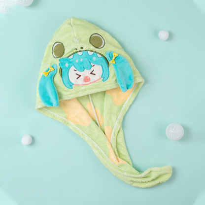 Moeyu - Hatsune Miku Pajama Party Series Dry Hair Cap Little Dinkosaur Miku