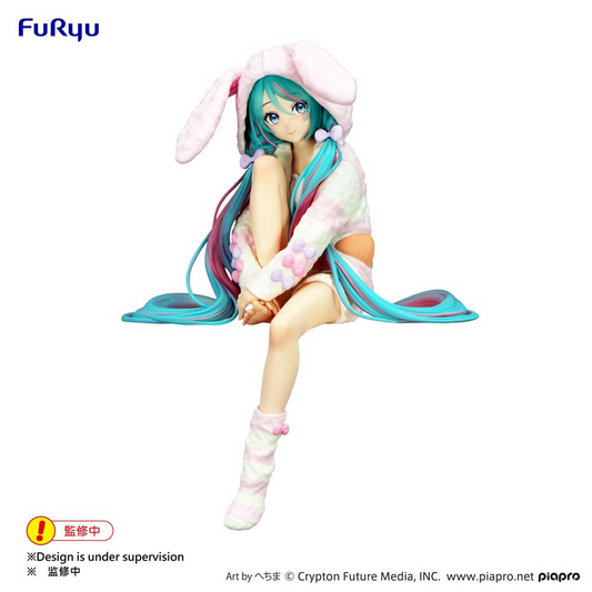 Hatsune Miku Rabbit Ear Hood Pajama Noodle Stopper Figure
