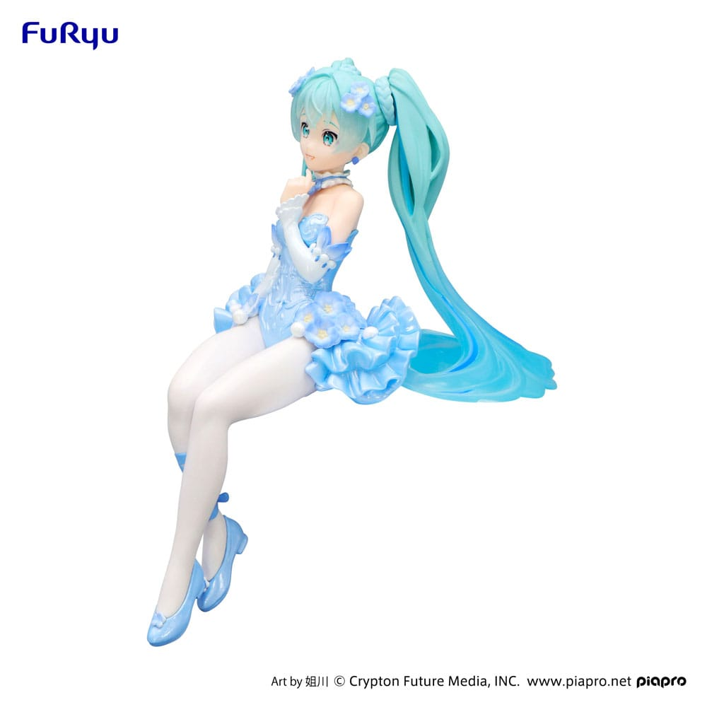 Hatsune Miku Flower Fairy Nemophila Pail Blue Color Noodle Stopper Figure