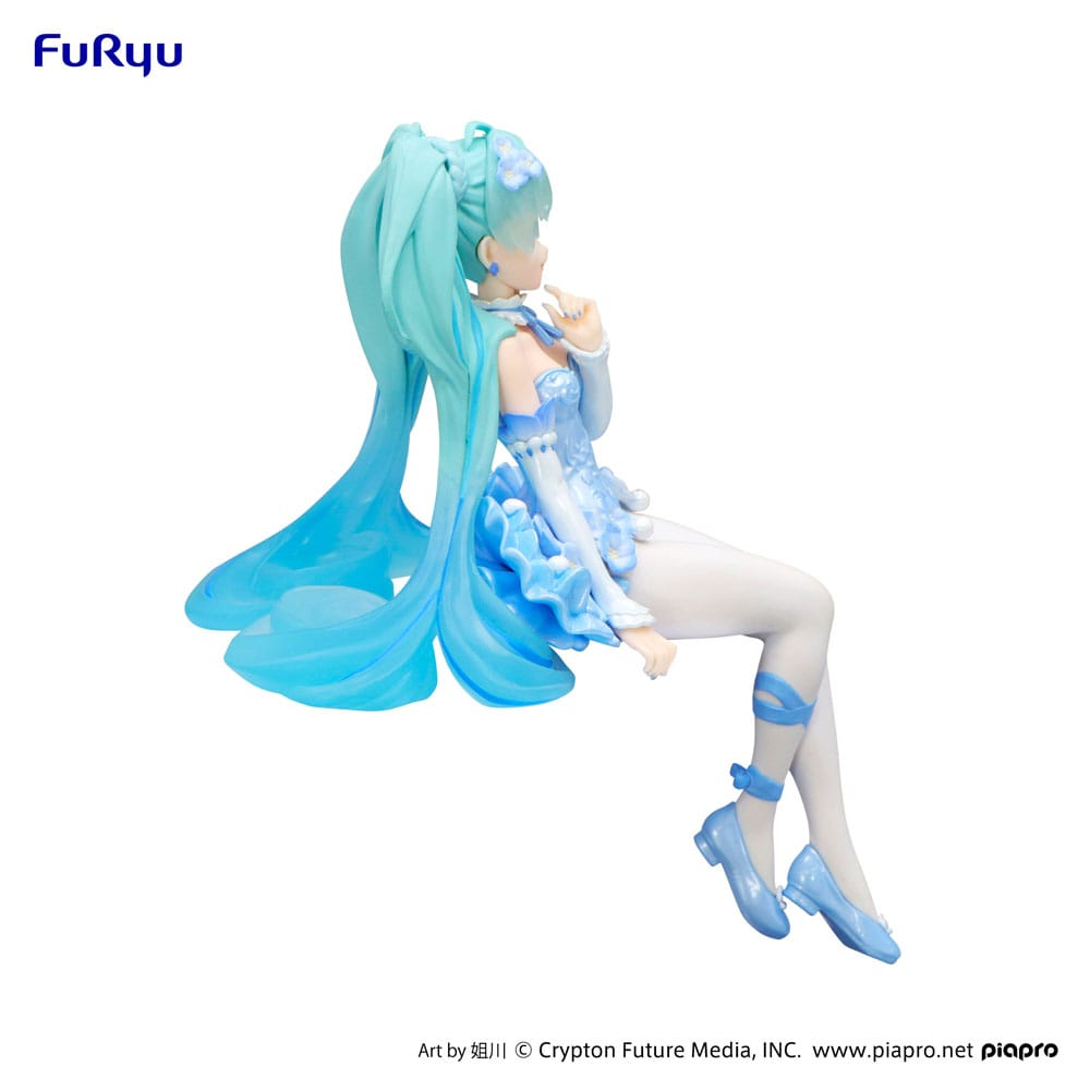 Hatsune Miku Flower Fairy Nemophila Pail Blue Color Noodle Stopper Figure