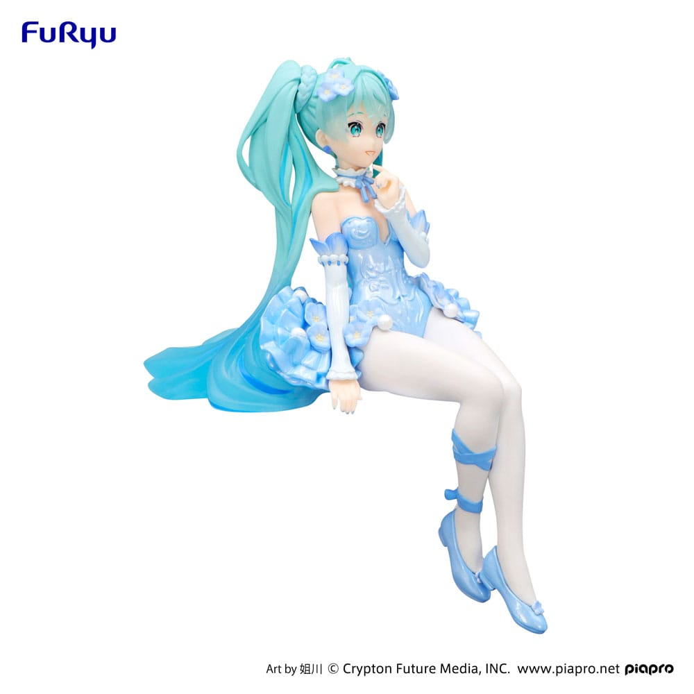 Hatsune Miku Flower Fairy Nemophila Pail Blue Color Noodle Stopper Figure