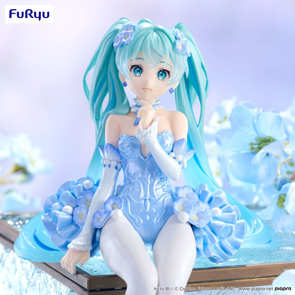 Hatsune Miku Flower Fairy Nemophila Pail Blue Color Noodle Stopper Figure