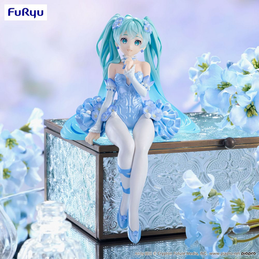 Hatsune Miku Flower Fairy Nemophila Pail Blue Color Noodle Stopper Figure