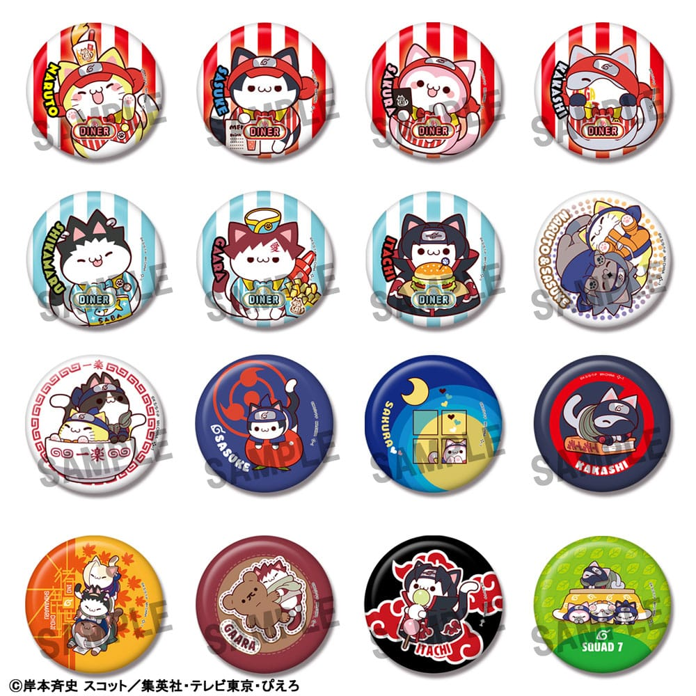 Naruto Mega Cat Project Nyaruto! Enamel Pin 5 cm Assortment (16)