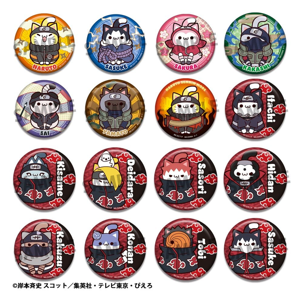 Naruto Shippuden Mega Cat Project Nyaruto! Blind Box Enamel Pin Badge Vol. 2 - (COMPLETE BOX)