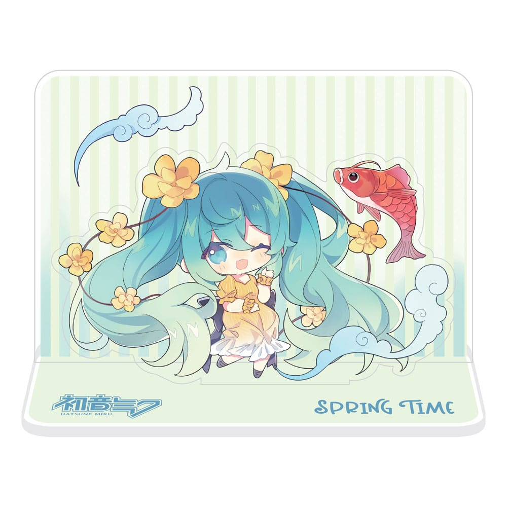 Hatsune Miku Acrylic Stand Hatsune Miku Spring Time Chibi Miku with Koi