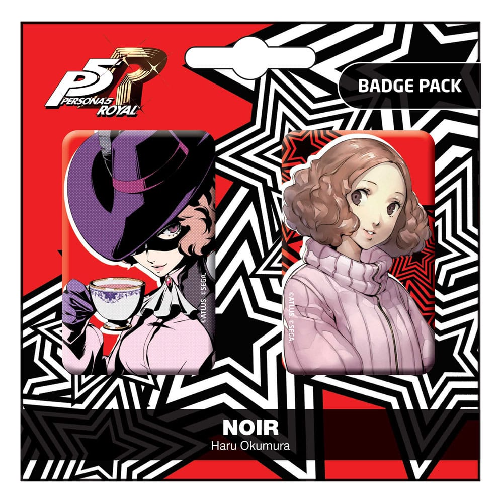 Persona 5 Royal Noir Haru Okumaru Pin Badge 2-Pack