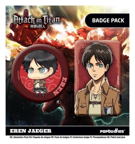 Attack on Titan Pin Badge 2-Pack Eren Jaeger
