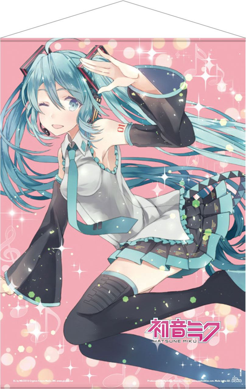 Hatsune Miku Pink Glitter Wall Scroll