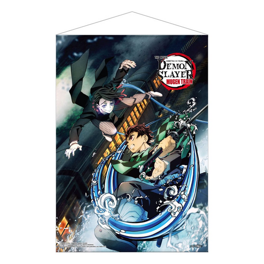 Demon Slayer Mugen Train Tanjiro Vs Enmu Wall Scroll