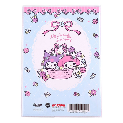 Sanrio Softcover Notebook Kuromi & My Melody Pastel Flower