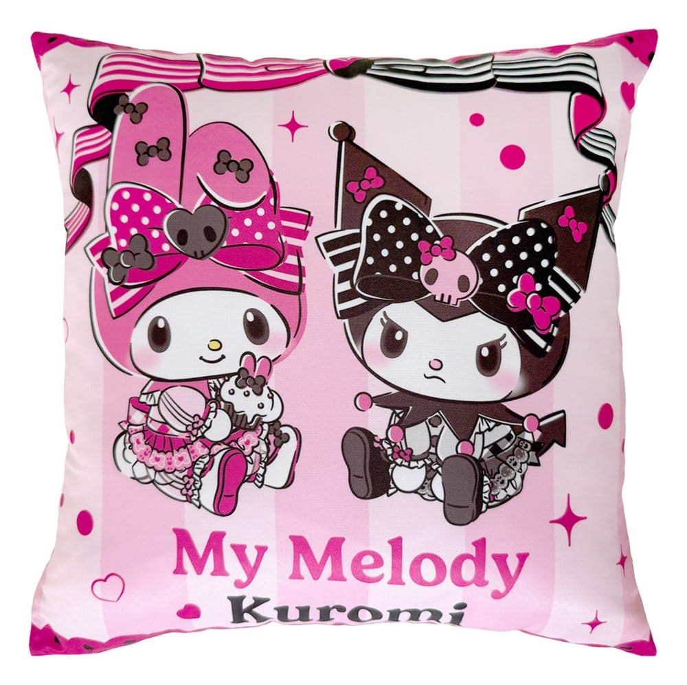 Sanrio Pillow Kuromi & My Melody Pink Black Party Series