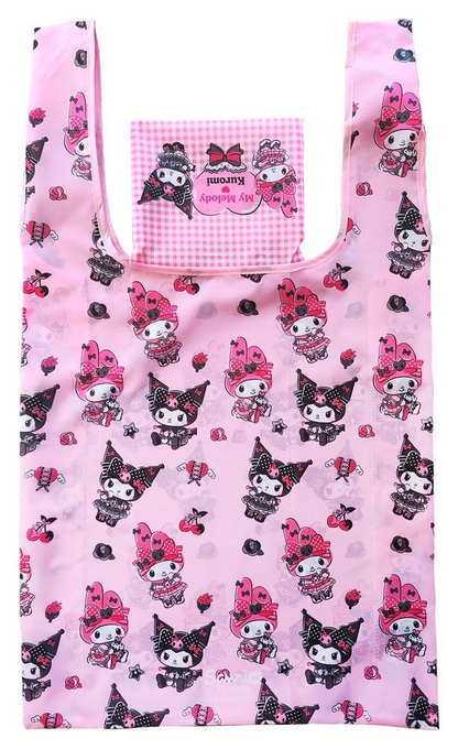 Sanrio Kuromi & My Melody Foldable Shopping Bag Pink Black Party Series