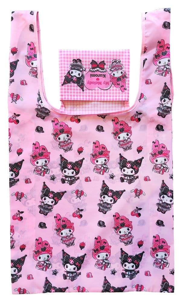 Sanrio Kuromi & My Melody Foldable Shopping Bag Pink Black Party Series