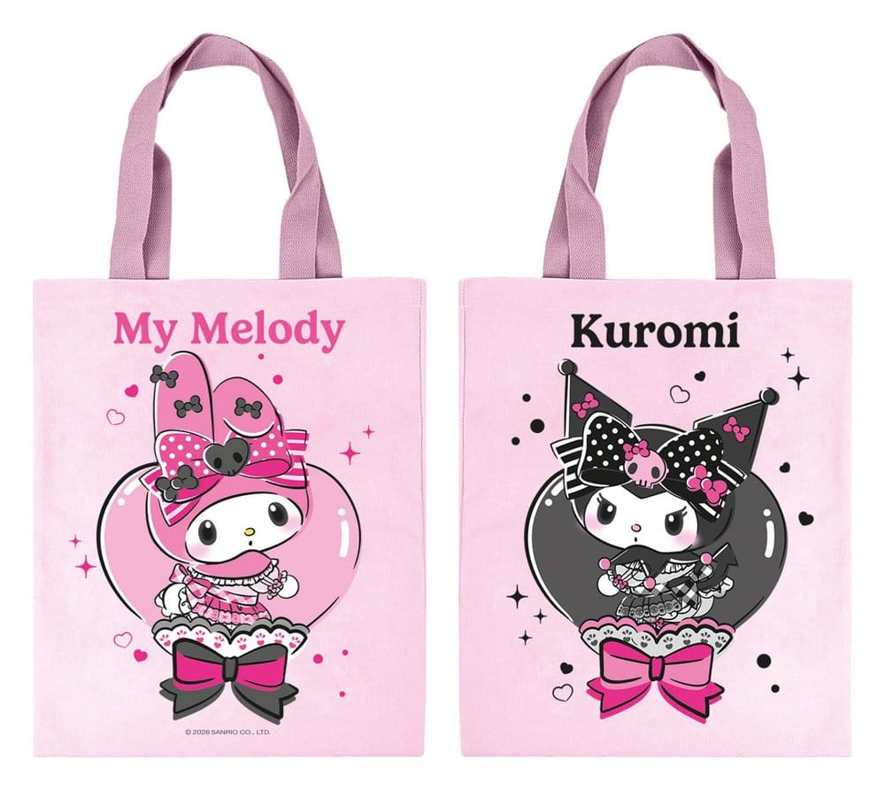 Sanrio Kuromi & My Melody Tote Bag Pink Black Party Series