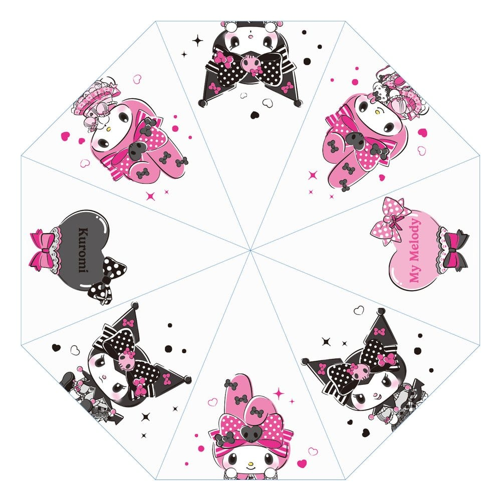 Sanrio Transparent Cane Umbrella Kuromi & My Melody - Pink Black Party Series