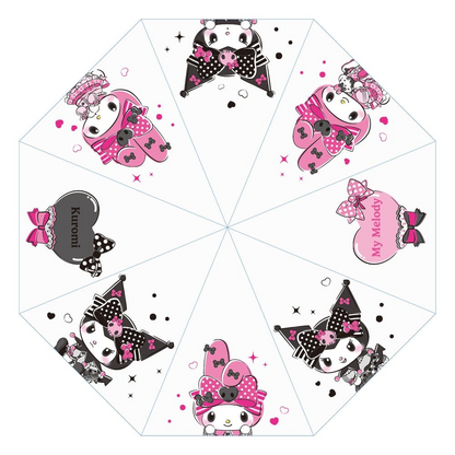 Sanrio Transparent Cane Umbrella Kuromi & My Melody - Pink Black Party Series