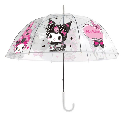 Sanrio Transparent Cane Umbrella Kuromi & My Melody - Pink Black Party Series