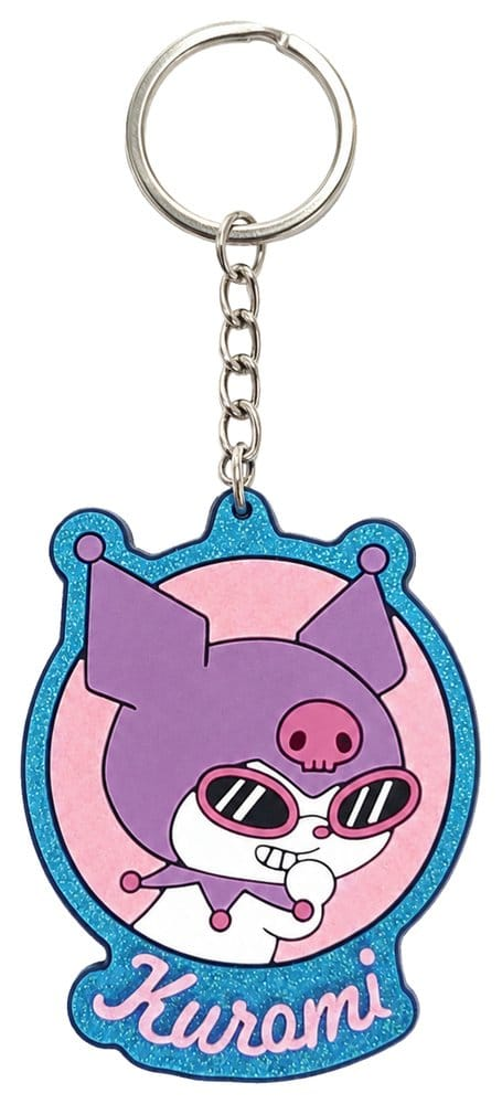 Sanrio Rubber Keychain Kuromi Stickers Style Ver