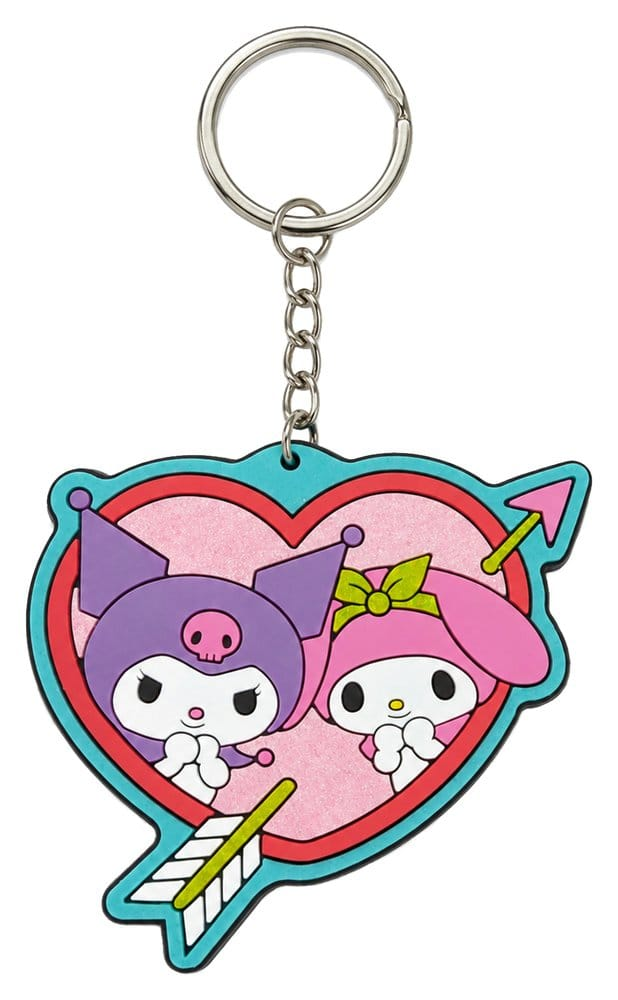 Sanrio Rubber Keychain Kuromi & My Melody Stickers Style Ver