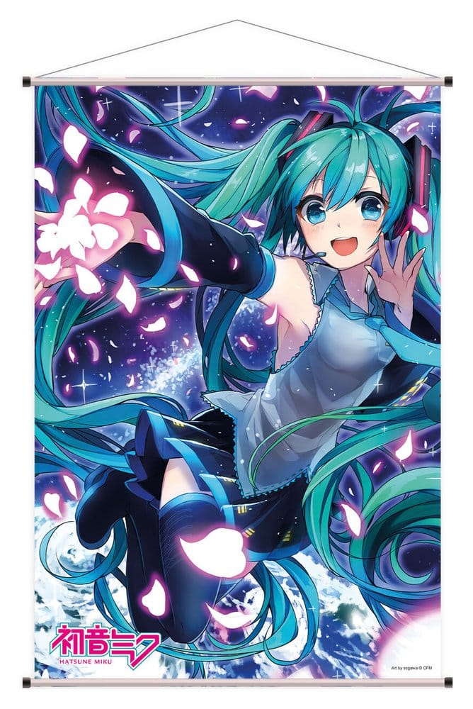 Vocaloid Wall Scroll Hatsune Miku Flowers Ver