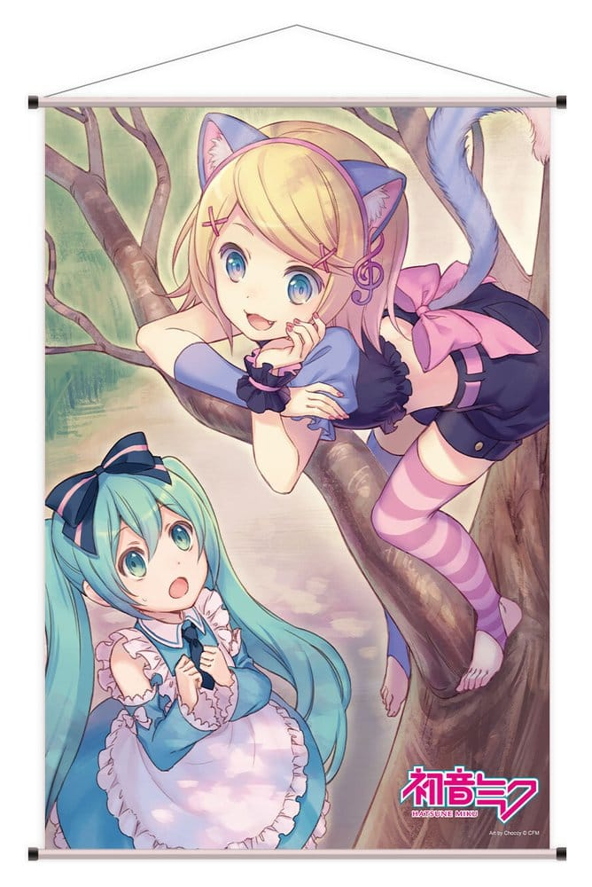 Vocaloid Wall Scroll Hatsune Miku x Rin Kagamine Wonderland 2 Ver