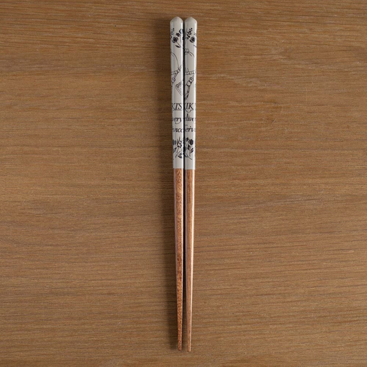 Studio Ghibli lacquered Chopsticks sketches Kiki Delivery's Service brown