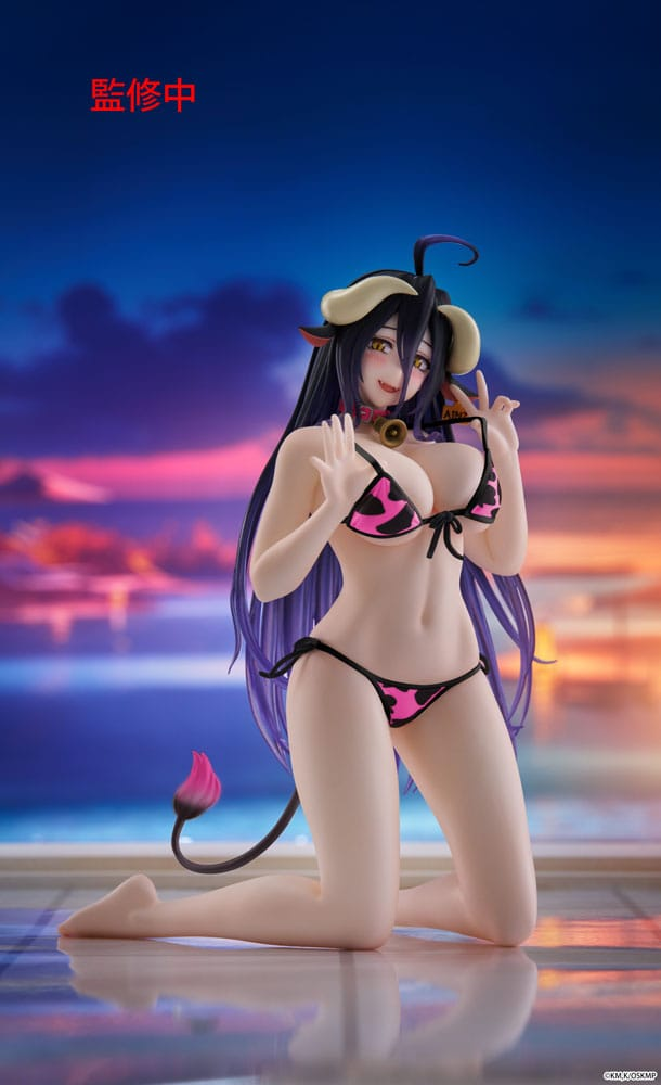 Overlord Desktop Cute Albedo Cow-Print Swimsuit Renewal Ver