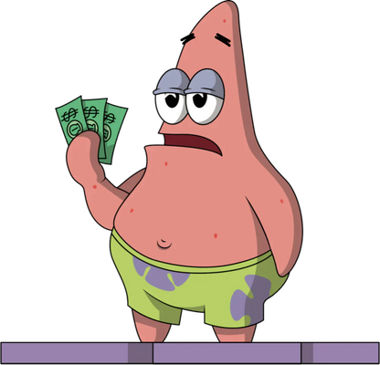 Spongebob Squarepants Patrick Star "I Have 3 Dollars" Youtooz Vinyl Figure